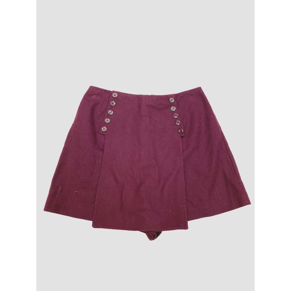 Vintage Bobbie Brooks culottes skirt Burgandy Colored USA made, 26" size 8